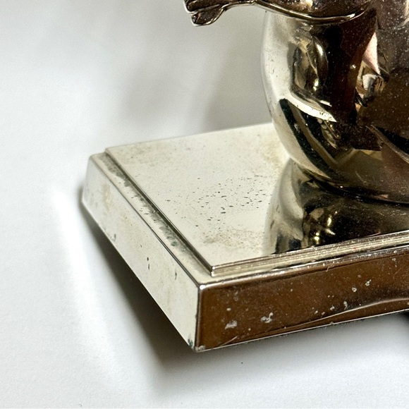 PAIR OF SNOWMAN 3D HEAVY Silver Chrome Finish Mantel Stocking Holder Hanger Hook - Picture 5 of 5